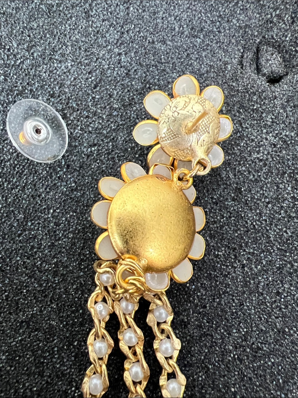SHASHI Pearl Floral Tassel Drop Earrings - Picture 7 of 8